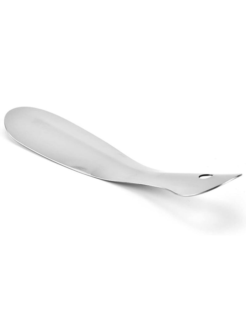 ECVV Stainless Steel Shoe Horn for Seniors Pregnant Elderly Back Pain, Small Handheld Pocket Shoehorn for Travel Use, for Men and Women  - Image 1