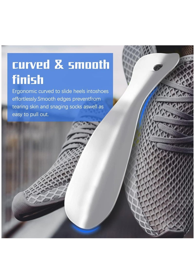 ECVV Stainless Steel Shoe Horn for Seniors Pregnant Elderly Back Pain, Small Handheld Pocket Shoehorn for Travel Use, for Men and Women  - Image 2