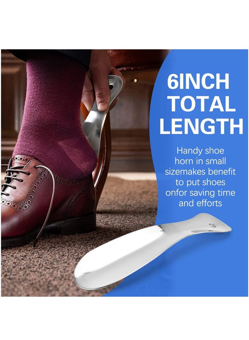 ECVV Stainless Steel Shoe Horn for Seniors Pregnant Elderly Back Pain, Small Handheld Pocket Shoehorn for Travel Use, for Men and Women  - Image 3