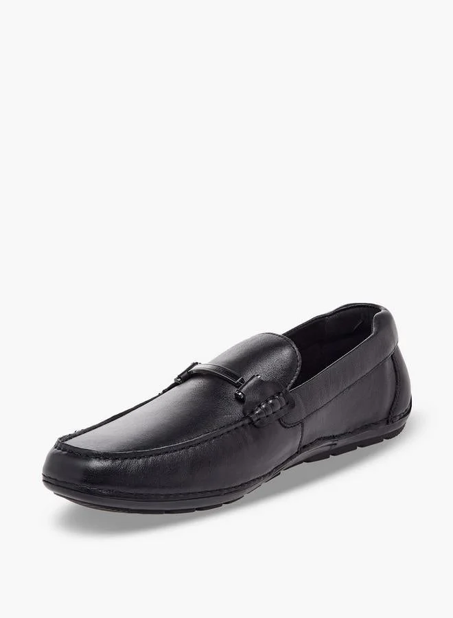 Duchini BLACK Men Horsebit Accent Leather Loafers for Men | Best Price UAE