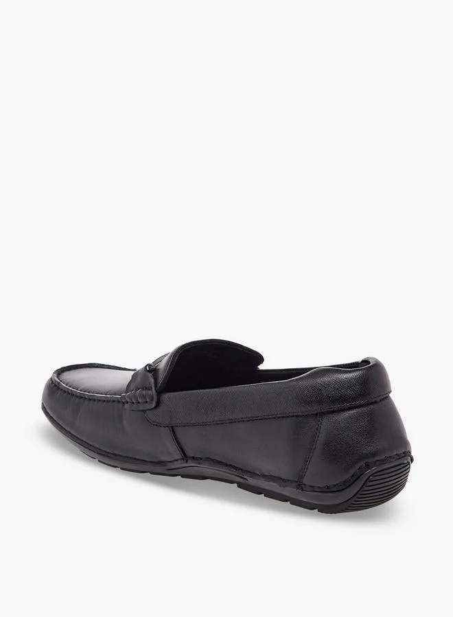 Duchini BLACK Men Horsebit Accent Leather Loafers for Men | Best Price UAE