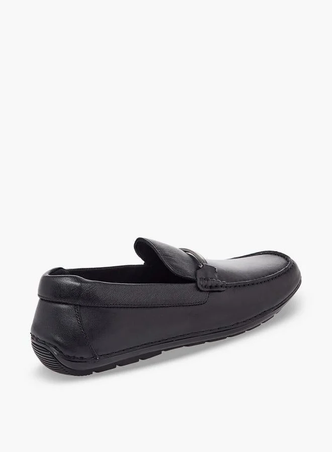 Duchini BLACK Men Horsebit Accent Leather Loafers for Men | Best Price UAE
