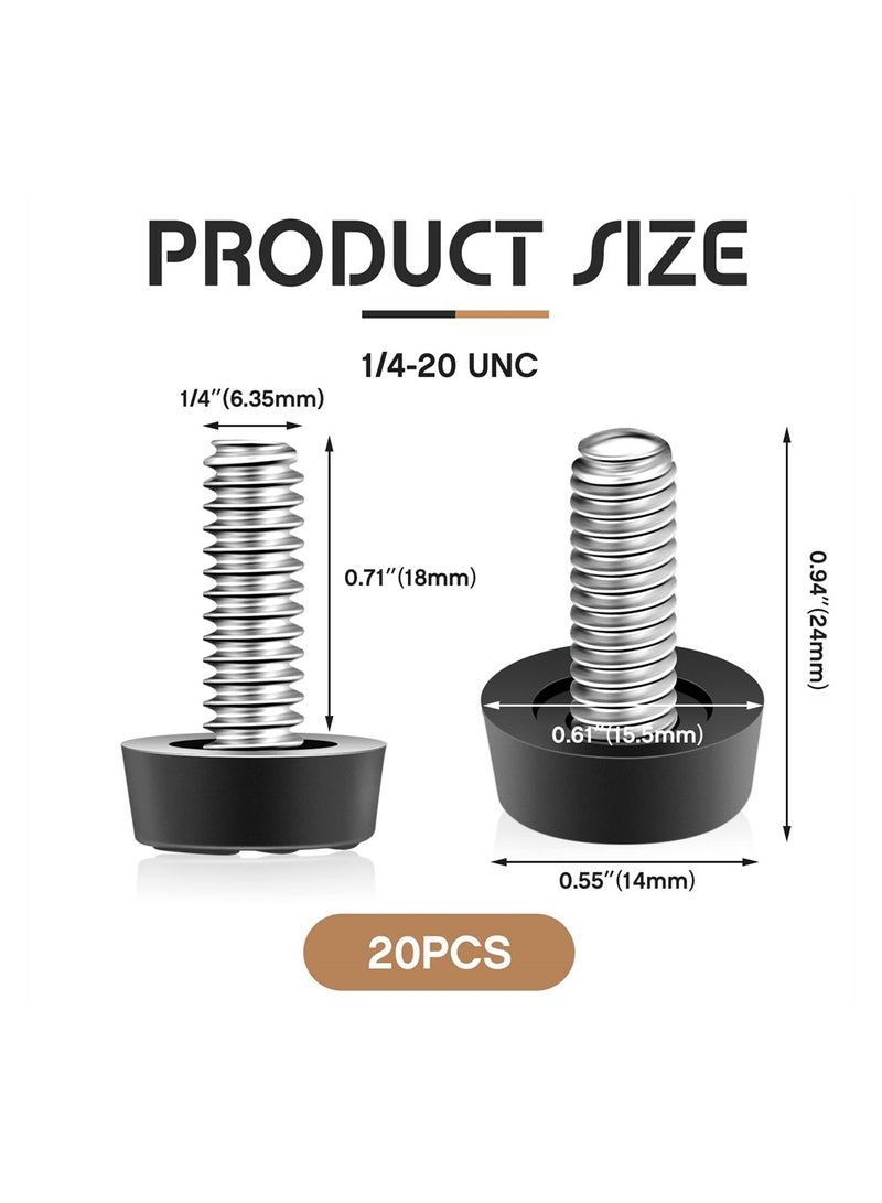 Furniture Levelers, 20 Pcs 1/4 UNC Thread Adjustable Leg Levelers Screw On Furniture Glide Leveling for Table, Chair, Furniture Legs, Patio Furniture Workbench Legs - Image 3