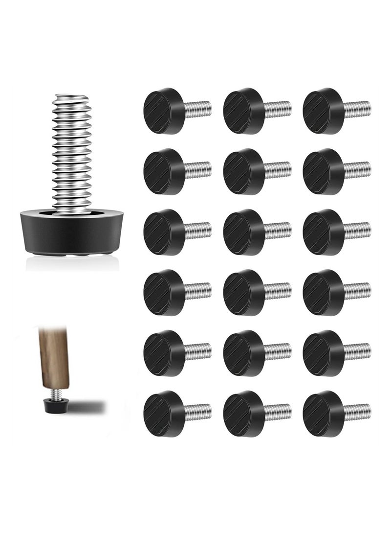 Furniture Levelers, 20 Pcs 1/4 UNC Thread Adjustable Leg Levelers Screw On Furniture Glide Leveling for Table, Chair, Furniture Legs, Patio Furniture Workbench Legs - Image 1