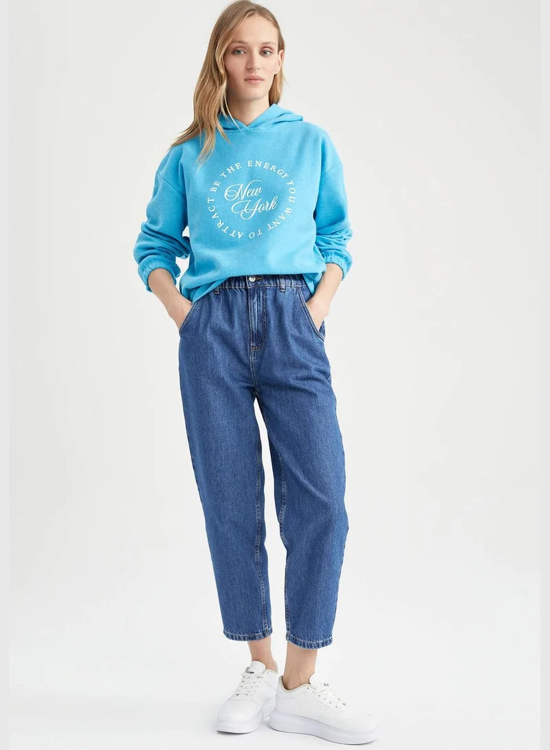 DeFacto Woman Regular Fit Hooded Long Sleeve Knitted Sweatshirt