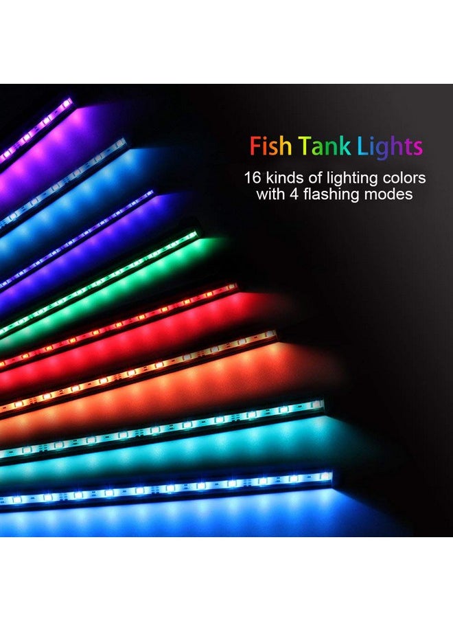 MQ - 8 In Submersible Led Aquarium Light, 1.2W Color Changing Fish Tank Light With Remote Control, Ip68 Crystal Glass 9 Leds Lights Bar, For Fish Tank 1015 Inch - Image 1