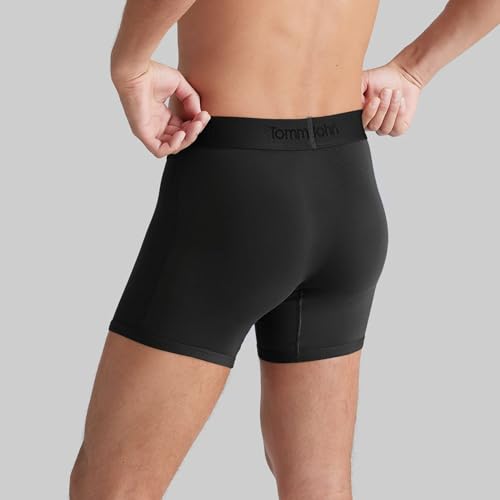 Tommy John Men's Trunk 4” Underwear, Second Skin Boxers with Supportive Contour Pouch, Soft Naturally Breathable Stretch Fabric Boxers for Men, Black/Turbulence/Dress Blues - 3 Pack, XL - Image 3