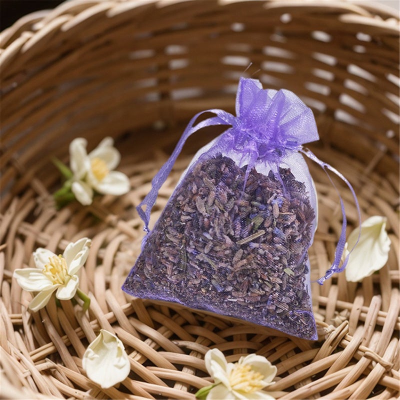 5g Mesh Bag Dried Lavender Sachets, Natural Lavender Fragrance Bags for Car, Wardrobe & Shoe Cabinet Deodorizer, Air Freshener,5 Pack - Image 4