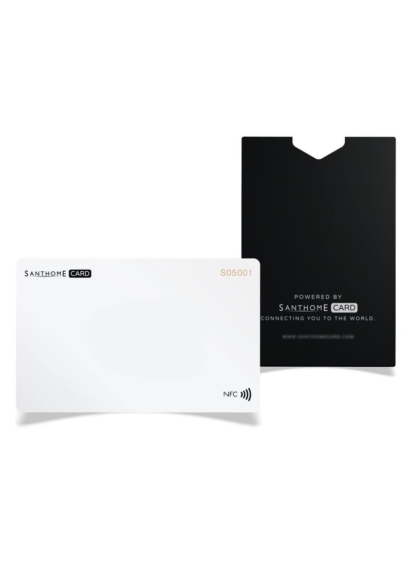 SANTHOME - Smart Digital NFC Business Card for Instant Contact and Social Media iOS and Android Electronic Business Card White - Image 1