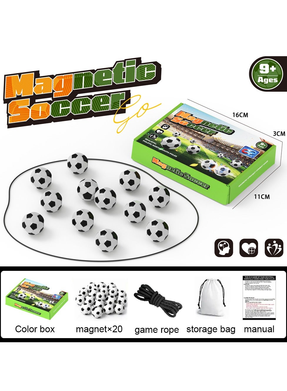 Magnetic Soccer Tabletop Game, Parent-Child Interactive Toy, Logic Thinking Training Battle Puzzle Board Game, Educational Table Game for Kids & Adults