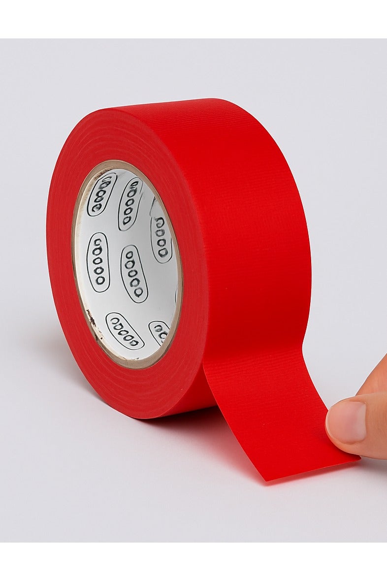 ROCO Cloth Tape – Red, Heavy-Duty, 2 Inch x 25 Meters, Multipurpose Adhesive Roll for Repair & Packaging - Image 1