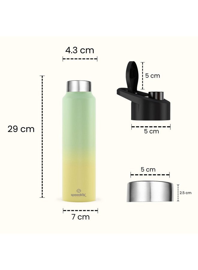 Speedex Stainless Steel Yellow Green Water Bottle 1 Litre with Screw Cap | Leak Proof & BPA Free | Fridge Safe Bottle for School, Gym, Office | For Boys, Girls, Men, Women, Kids - Image 4