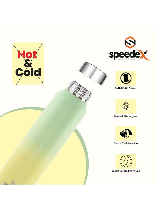 Speedex Stainless Steel Yellow Green Water Bottle 1 Litre with Screw Cap | Leak Proof & BPA Free | Fridge Safe Bottle for School, Gym, Office | For Boys, Girls, Men, Women, Kids - Image 3