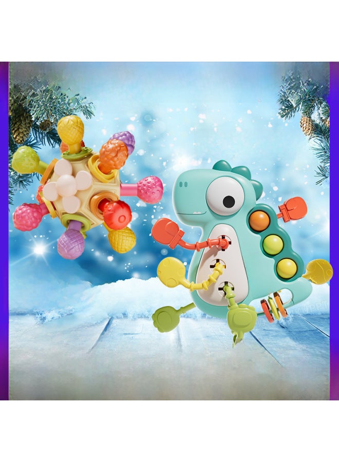 Baby Dinosaur Finger Pumping Toy Press Stretchable Early Education Animal Lala Toy-Color:6035 Space Planet Manhattan Hand Grab Ball-English Color Box (Large Quantity And Excellent Price)-190g - Image 2