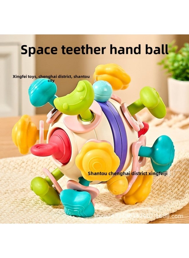 Baby Dinosaur Finger Pumping Toy Press Stretchable Early Education Animal Lala Toy-Color:6035 Space Planet Manhattan Hand Grab Ball-English Color Box (Large Quantity And Excellent Price)-190g - Image 1