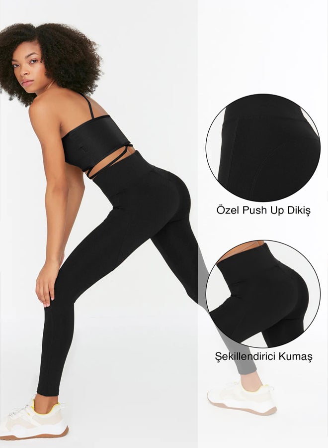 trendyol Black Push-Up Full Length Knitted Sports Leggings TWOAW21TA0030 - Image 2