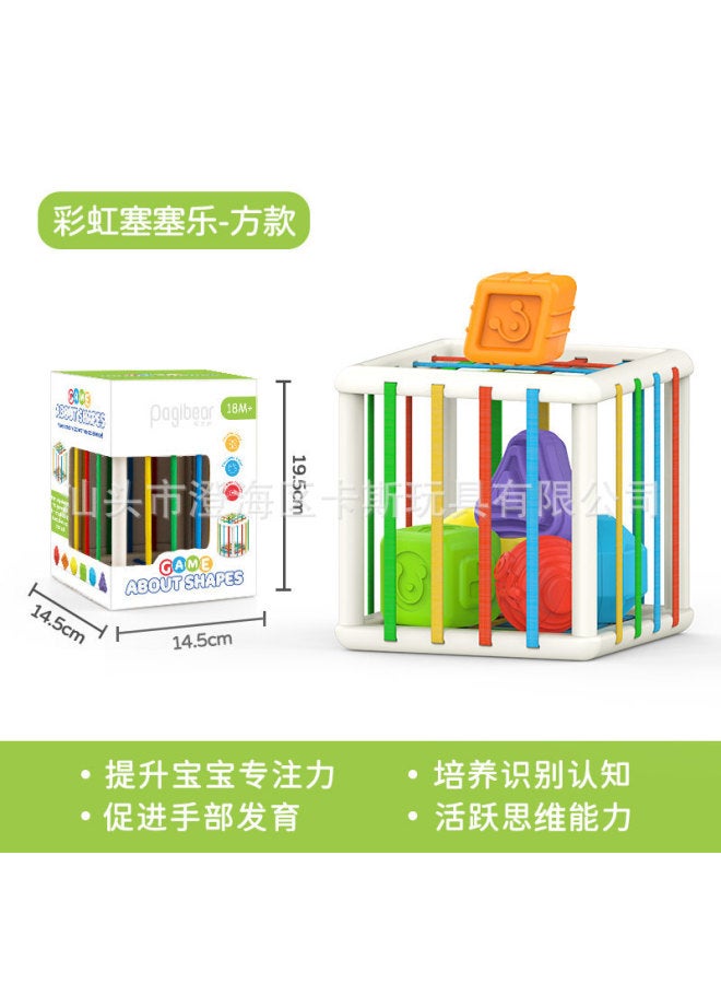 KS Children's Early Education Rainbow Cessel Game Toy Shape Color Cognitive Cessel Blocks Infant Educational Toys - Image 1