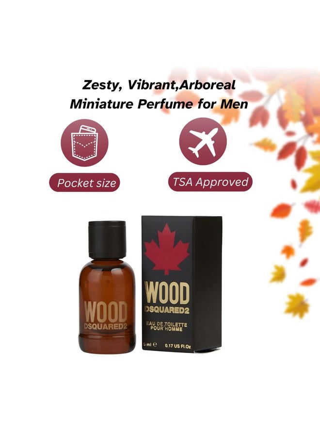 DSQUARED2 WOOD Pour Homme Perfume for Men Mini EDT 0.17 Ounce - Image 2