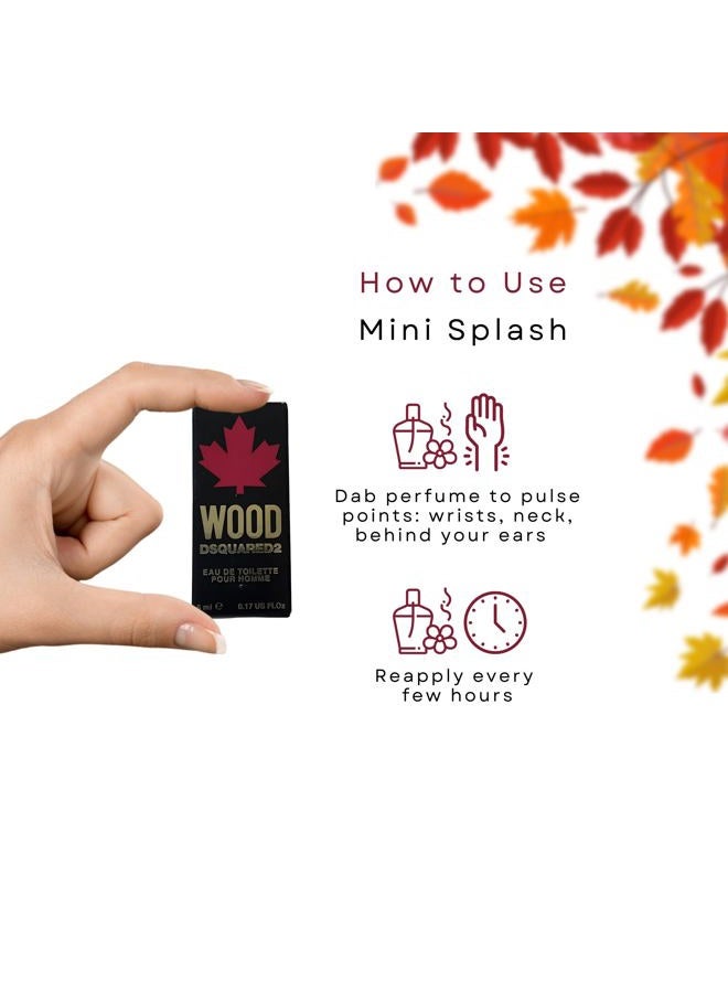 DSQUARED2 WOOD Pour Homme Perfume for Men Mini EDT 0.17 Ounce - Image 4