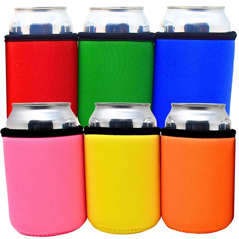 TahoeBay Premium Can Sleeves 5mm Thick Neoprene Beer Coolies for Cans Blank Drink Coolers Multicolor
