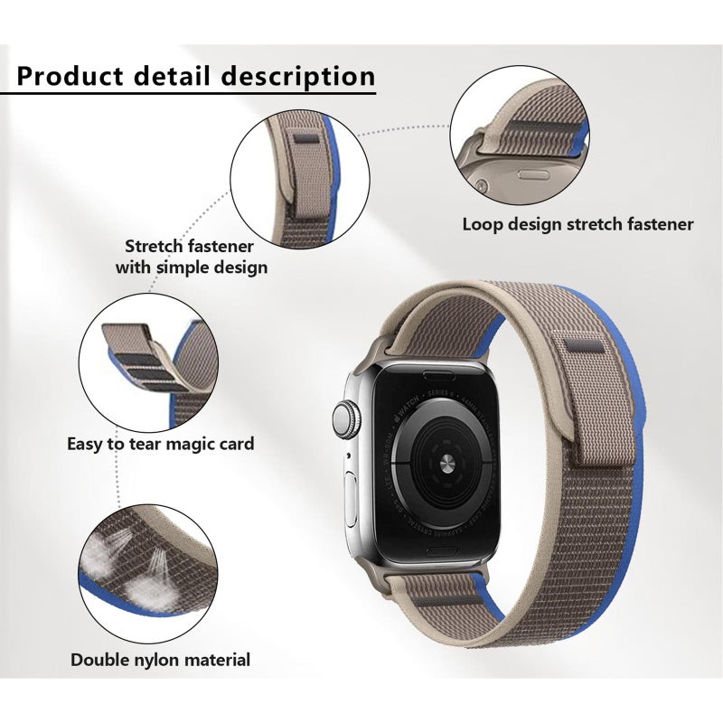 erorex For Apple Watch 46Mm / 49Mm / 45Mm / 44Mm Wild Track Loop Nylon Watch Band(Sea Salt) - Image 3