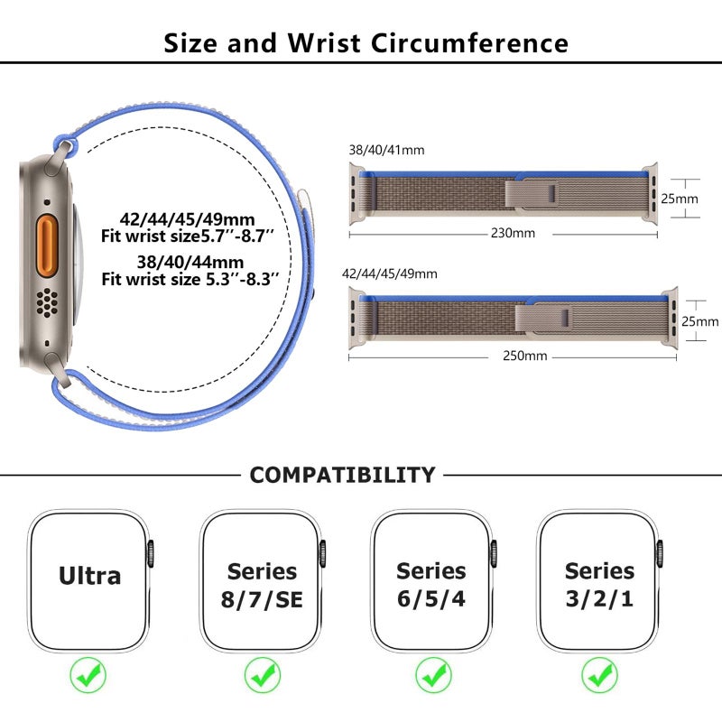 erorex For Apple Watch 46Mm / 49Mm / 45Mm / 44Mm Wild Track Loop Nylon Watch Band(Sea Salt) - Image 4