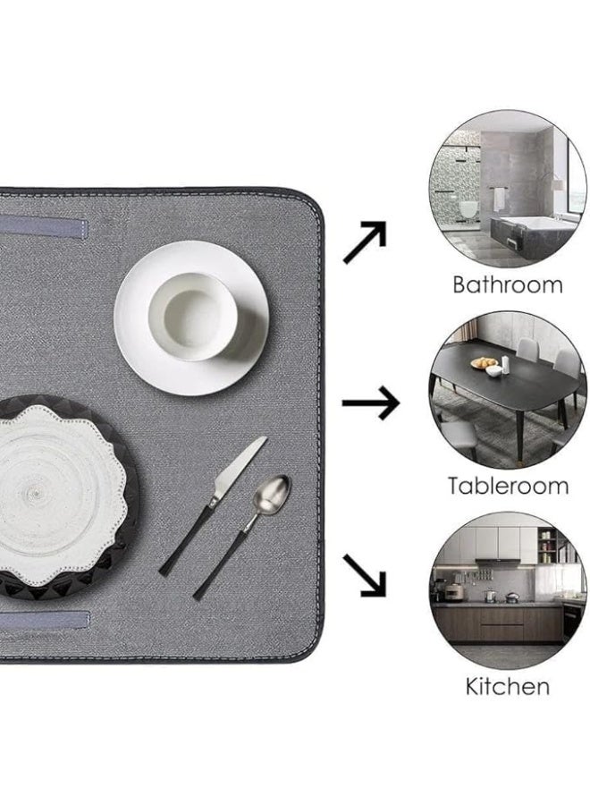 Foldable Dish Rack with Microfiber Drying Mat – Space-Saving Kitchen Counter Drying Solution, Basic Rack, Gray - Image 5
