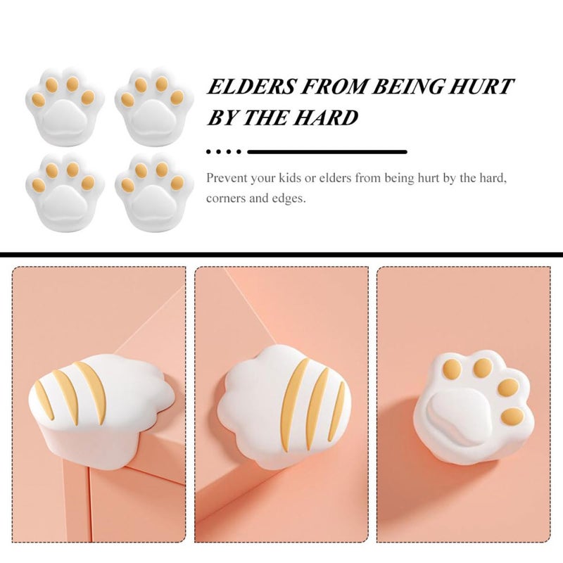 Silicone Cat Claw Corner Protectors 4pcs White Anti Collision Bumpers For Furniture Safety - Image 4