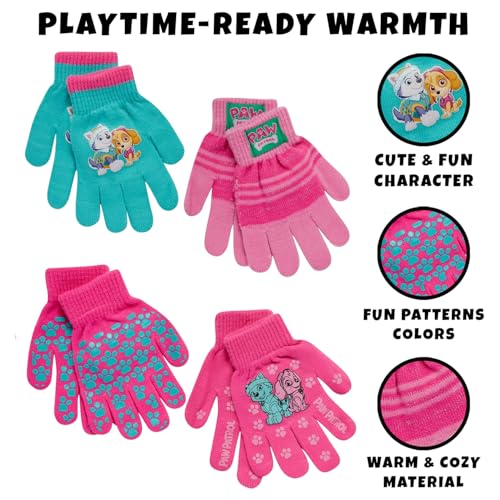 Nickelodeon Girls Paw Patrol Ski Gloves Marshall Chase Rubble Ski Gloves or Mittens 27 Size Age 47 Paw Patrol PinkTeal Glove - Image 3