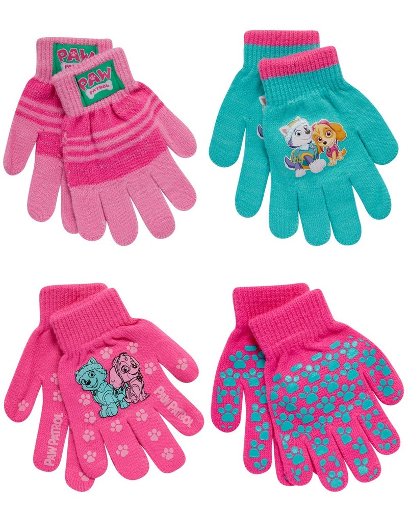 Nickelodeon Girls Paw Patrol Ski Gloves Marshall Chase Rubble Ski Gloves or Mittens 27 Size Age 47 Paw Patrol PinkTeal Glove - Image 2
