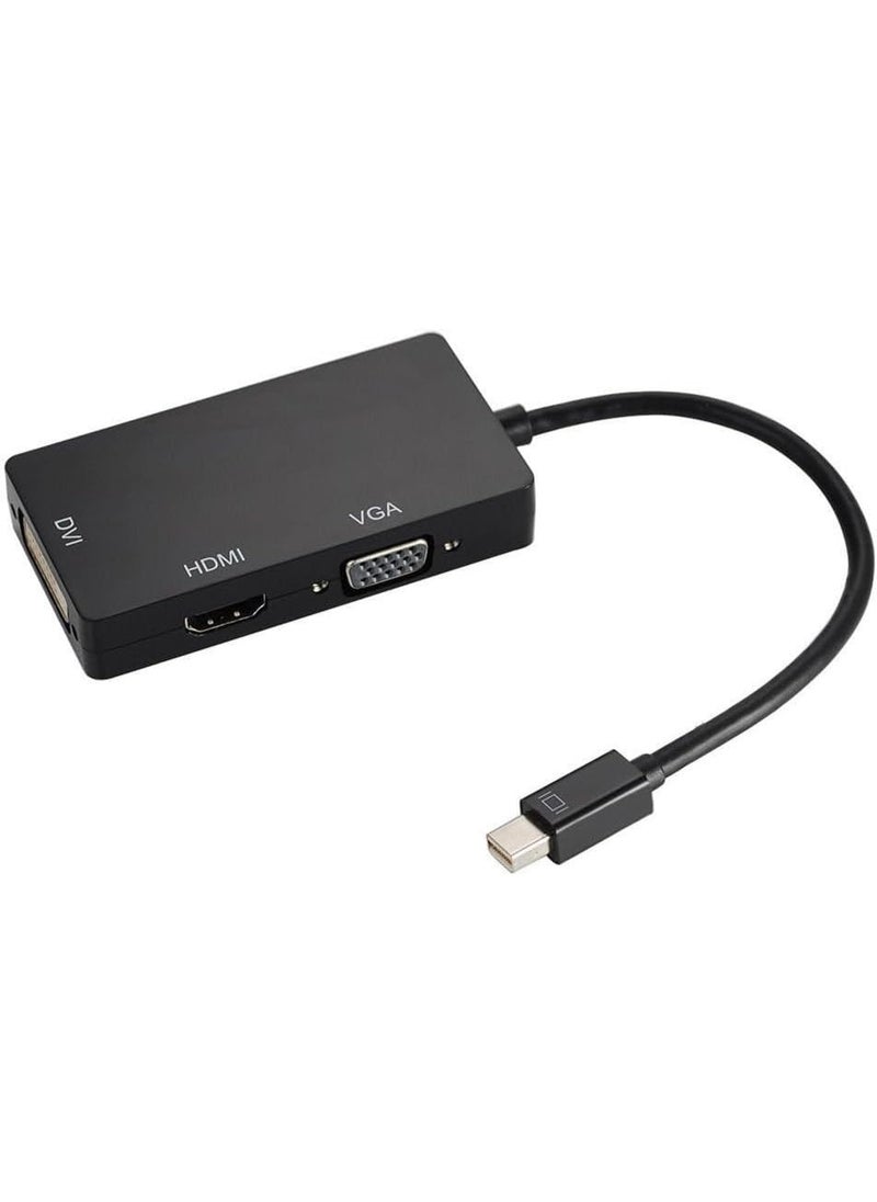 Mini DisplayPort to HDMI VGA DVI Adapter – 3-in-1 Multiport Converter for Laptop, PC & Mac