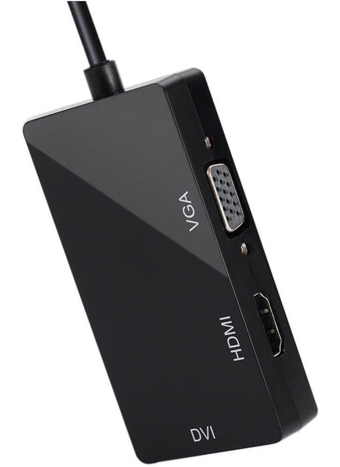 Mini DisplayPort to HDMI VGA DVI Adapter – 3-in-1 Multiport Converter for Laptop, PC & Mac