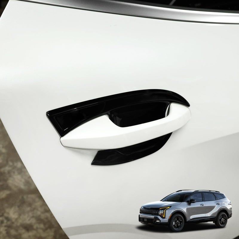 JUIVEEL ABS Car Exterior Door Handle Bowl Cover Outside Door Howl Protective Sticker Door Bowl Cover Trim Set Compatible with Kia Sportage 20232026 Accessories Glossy Black Style - Image 2