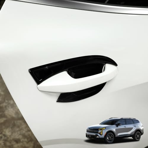 JUIVEEL ABS Car Exterior Door Handle Bowl Cover Outside Door Howl Protective Sticker Door Bowl Cover Trim Set Compatible with Kia Sportage 20232026 Accessories Glossy Black Style - Image 1