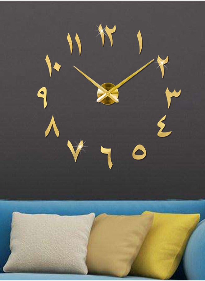 VINSOC 3D Acrylic DIY Wall Clock Large Modern Silent Timepiece Frameless Design Perfect for Living Room, Home Office Gold  - Image 5
