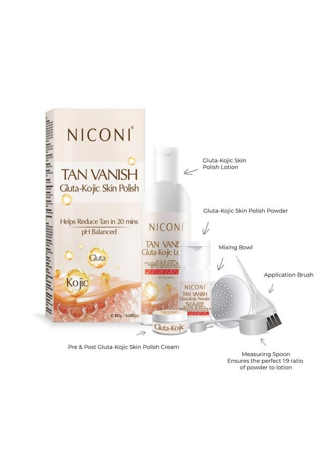 Niconi نكوني تان فانيش جلوتا-كوجيك مقشر البشرة | إزالة تان فورية وبشرة متألقة | مدعوم بحمض الكوجيك والجلوتاثيون | مثالي لجميع أنواع البشرة | يخفف من آثار الشمس | 180 جرام - Image 2