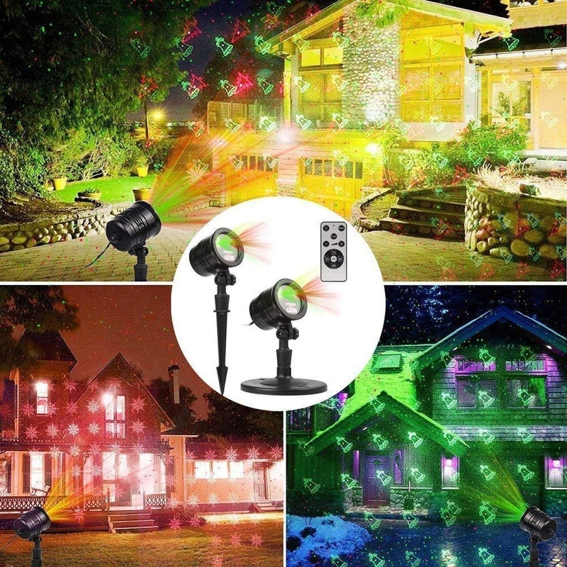 YINUO LIGHT أضواء الليزر لعيد الميلاد، أضواء بروجيكتور، بقعة ضوء المناظر الطبيعية، عرض نجوم حمراء وخضراء مع أنماط زخرفية لعيد الميلاد للحدائق الداخلية والخارجية، الجدران - Image 2