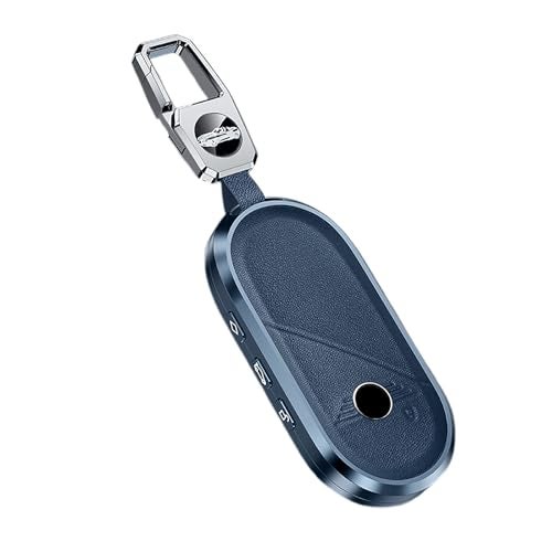 ontto Key Holder Fit for Mini Countryman Cooper One Aceman U25 J01 J05 F65 F66 2024 2025 Car AccesoriesPU Leather  Metal Key Cover Snap  on Design Car Key CaseBlue