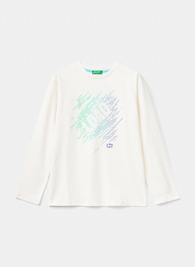 بينيتون تي شيرت للأولاد من مزيج القطن - Image 1