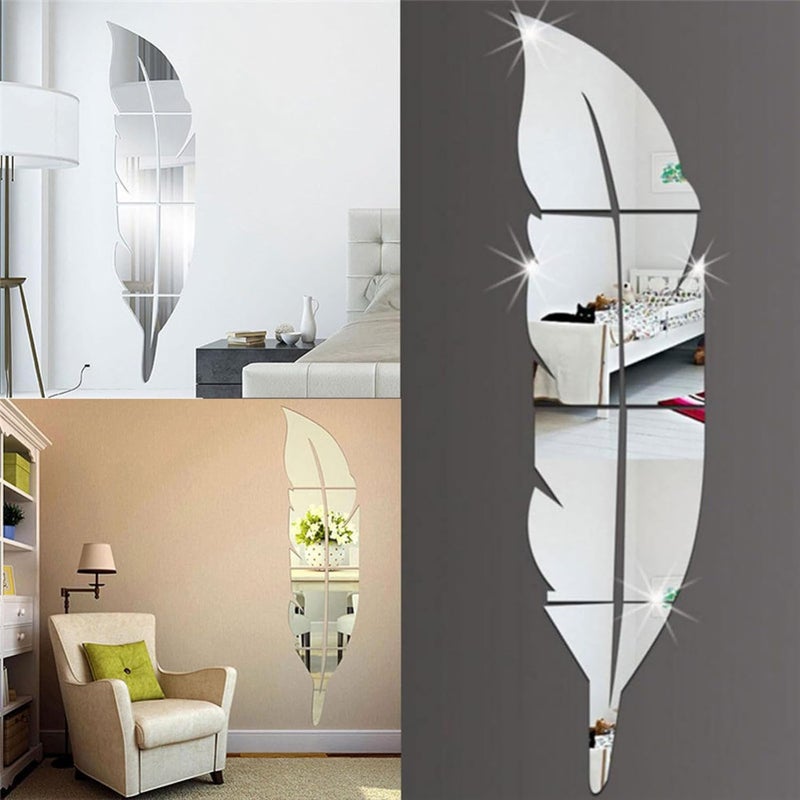 Mirror Wall Decor,5.9 x 28.3 Inch Mirror Stickers for Walls - Acrylic Decal for Kitchen Dormitory Home Locker Living Room Basement Corner Door - Image 2