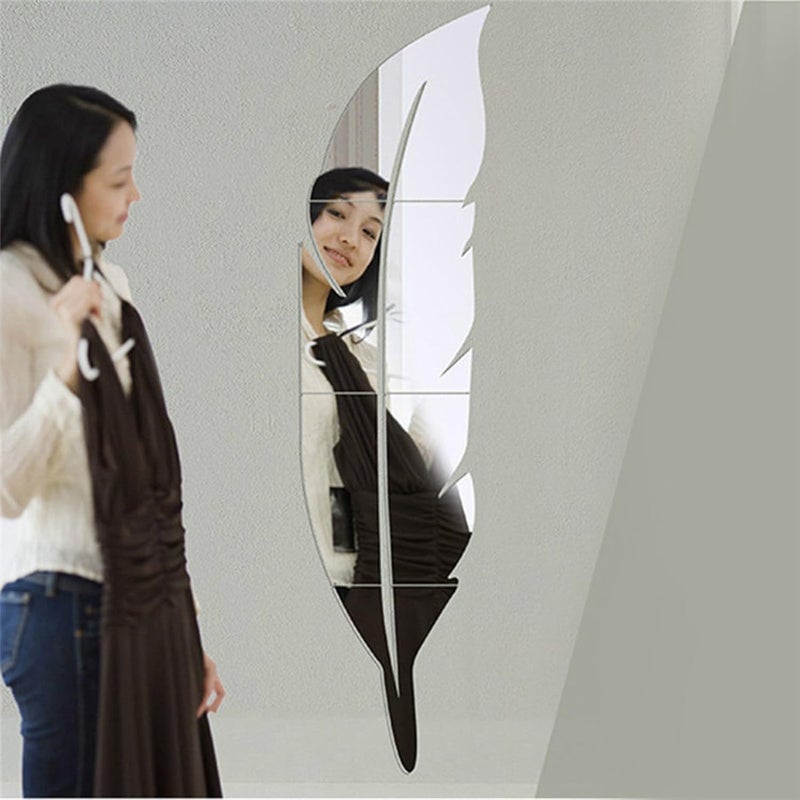 Mirror Wall Decor,5.9 x 28.3 Inch Mirror Stickers for Walls - Acrylic Decal for Kitchen Dormitory Home Locker Living Room Basement Corner Door - Image 4