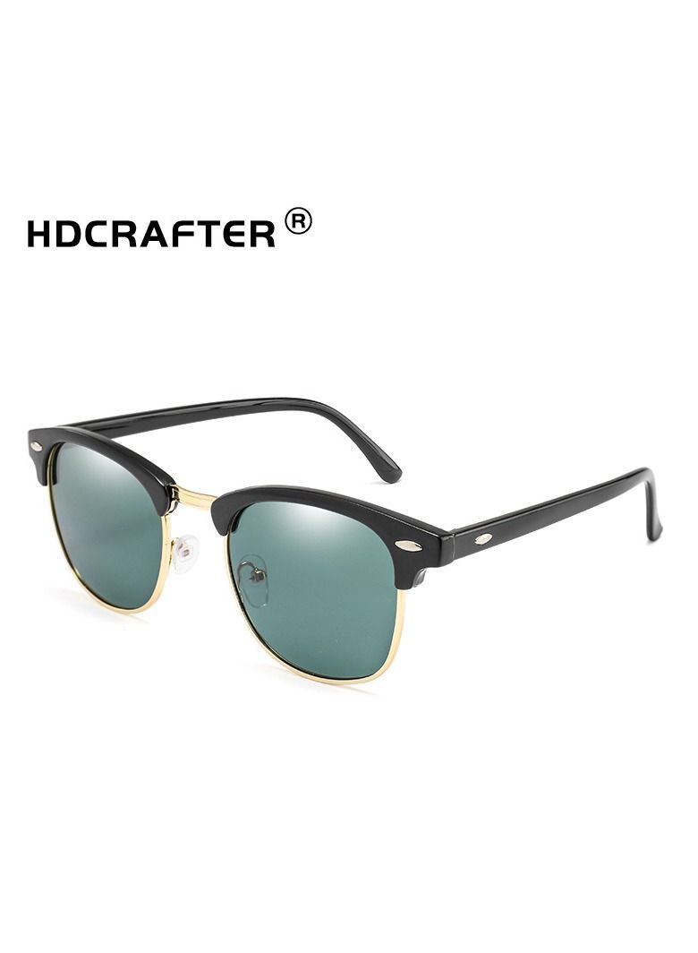HDCRAFTER Men's Metal Half Frame UV400 Sunglasses - Image 3
