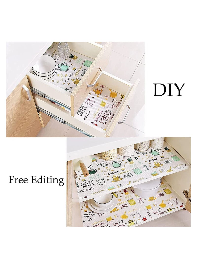 Y&D Kitchen Liner, 2 Rolls 30 x 300cm Shelf Non-Slip Drawer Liners, Water-Proof Dust-Proof Cupboard with Cute Cutlery Pattern, for Drawers, Shelves, Cabinets, Refrigerator, Desks - Image 5