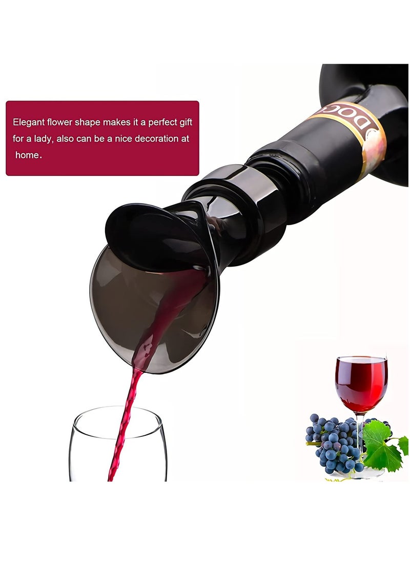Generic 2-in-1 Wine Stopper and Pourer, Flower Wine Aerator, Silicone Bottle Pourers for Alcohol, Reusable Leakproof Wine Preserver, Perfect Wine Accessories Gift for Men and Women.  - Image 2