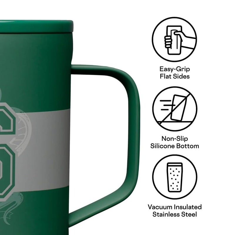 Corkcicle Harry Potter Coffee Mug - Stainless Steel Insulated Cup With Lid For Tea & Coffee - Non-Slip Silicone Base - Durable Travel Mug - Dishwasher Safe - BPA Free - Easy Grip - 16 oz - Slytherin - Image 4