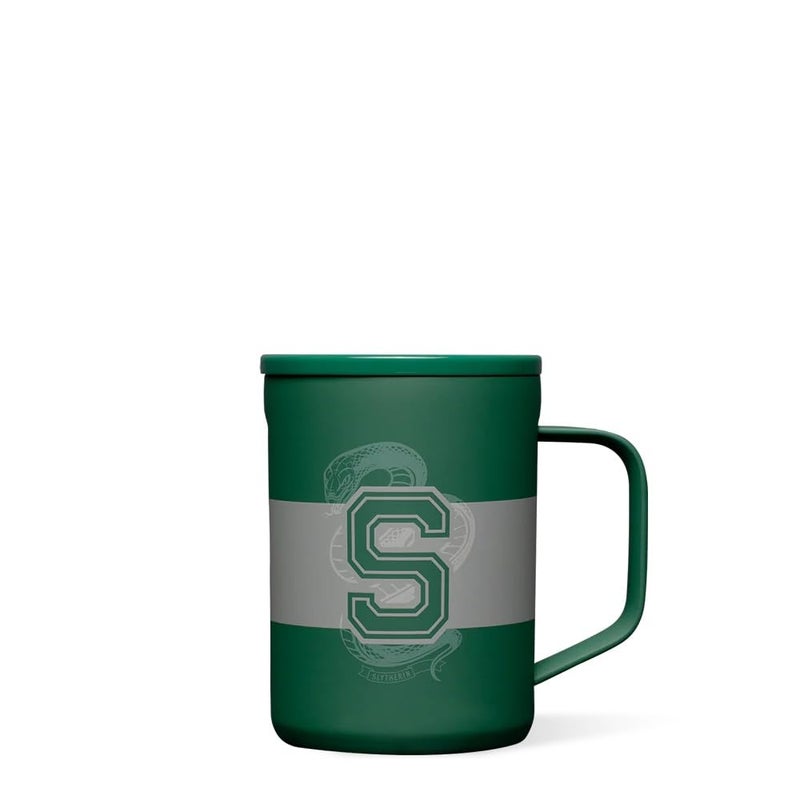 Corkcicle Harry Potter Coffee Mug - Stainless Steel Insulated Cup With Lid For Tea & Coffee - Non-Slip Silicone Base - Durable Travel Mug - Dishwasher Safe - BPA Free - Easy Grip - 16 oz - Slytherin - Image 1