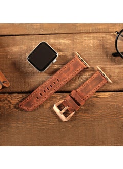 Vagave Apple Watch Compatible Crazy Leather Band with Oval End 42 44 45 mm  - Image 5