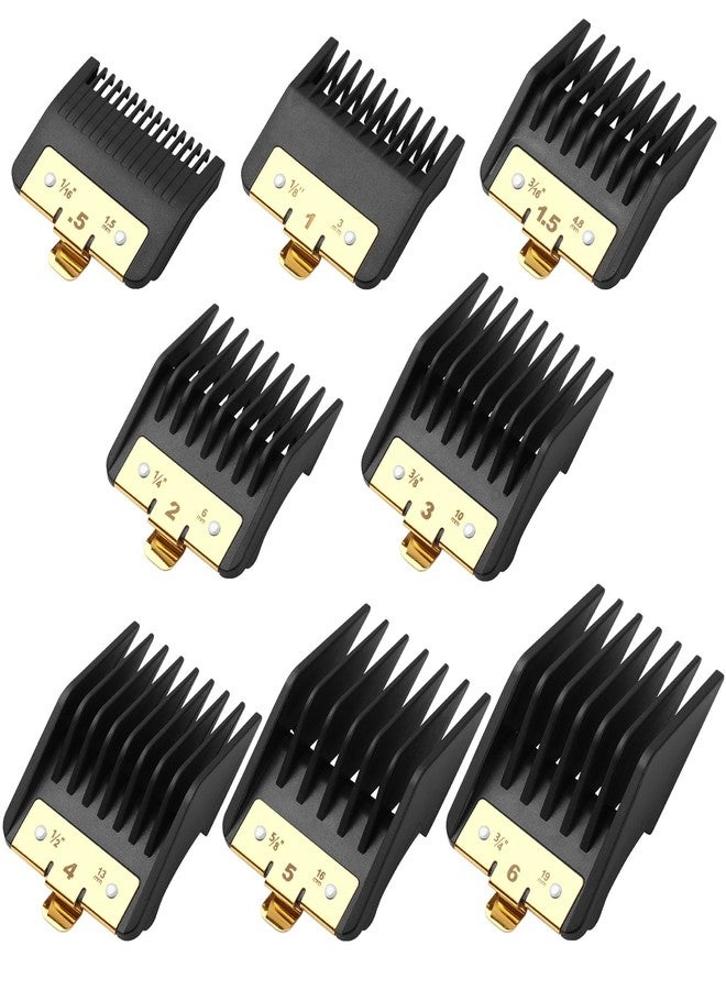 Amorka 8 Pack Premium Clipper Guards Fit for BaBylissPRO Barberology FX870, FX890, FX825, and FX673 Clippers, Replacement Guards with Metal Clip - From 1/16-3/4 inch Snap on Comb Set for Babyliss Clippers - Image 1