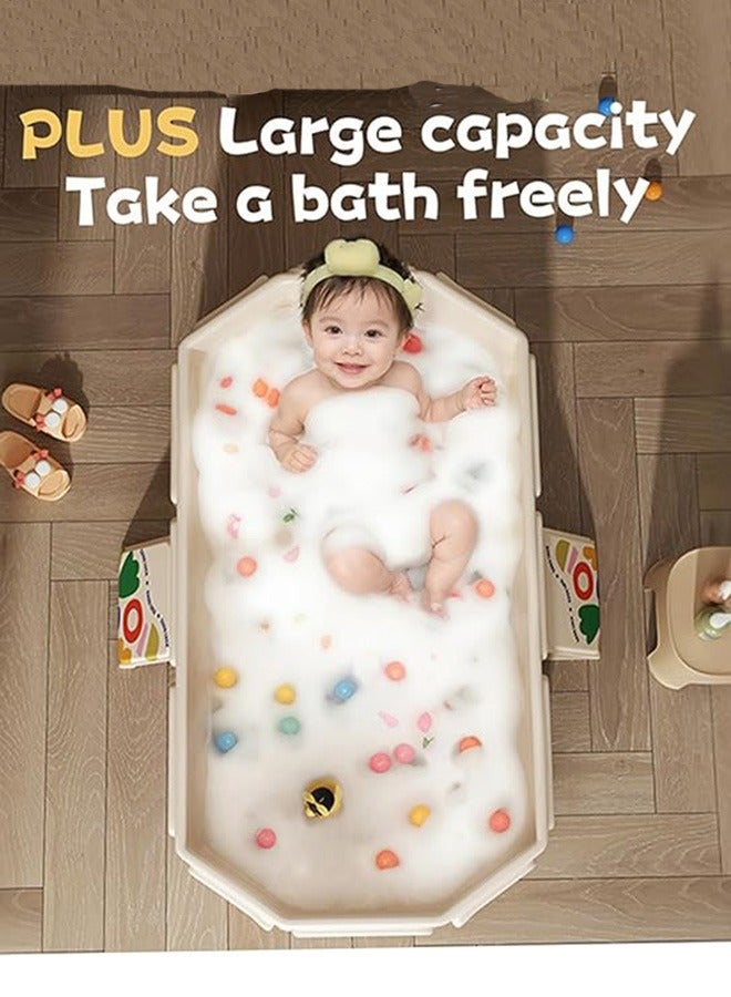 حوض استحمام أطفال قابل للطي مع قاعدة مضادة للانزلاق ونظام ثرموستاتي - من الولادة حتى 5 سنوات - مثالي للسفر والمنزل - Image 2