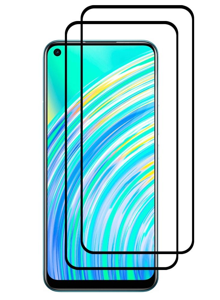 CATANES 2 Pack For Realme C17 Screen Protector Tempered Glass Full Glue Back - Image 2